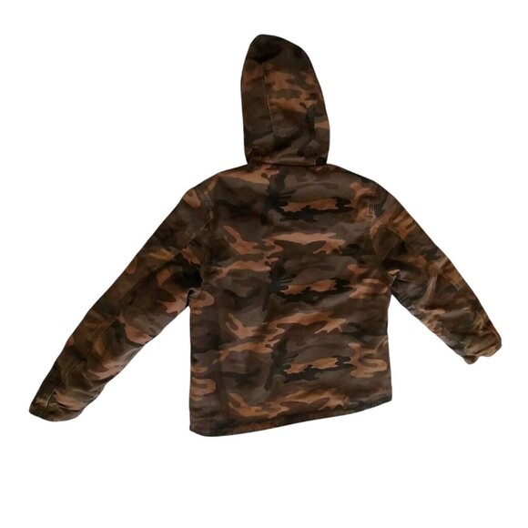 Bass Creek Outfitters Workwear Canvas Sherpa Lined Coat Jacket Size 14/16 Camo - Picture 2 of 9